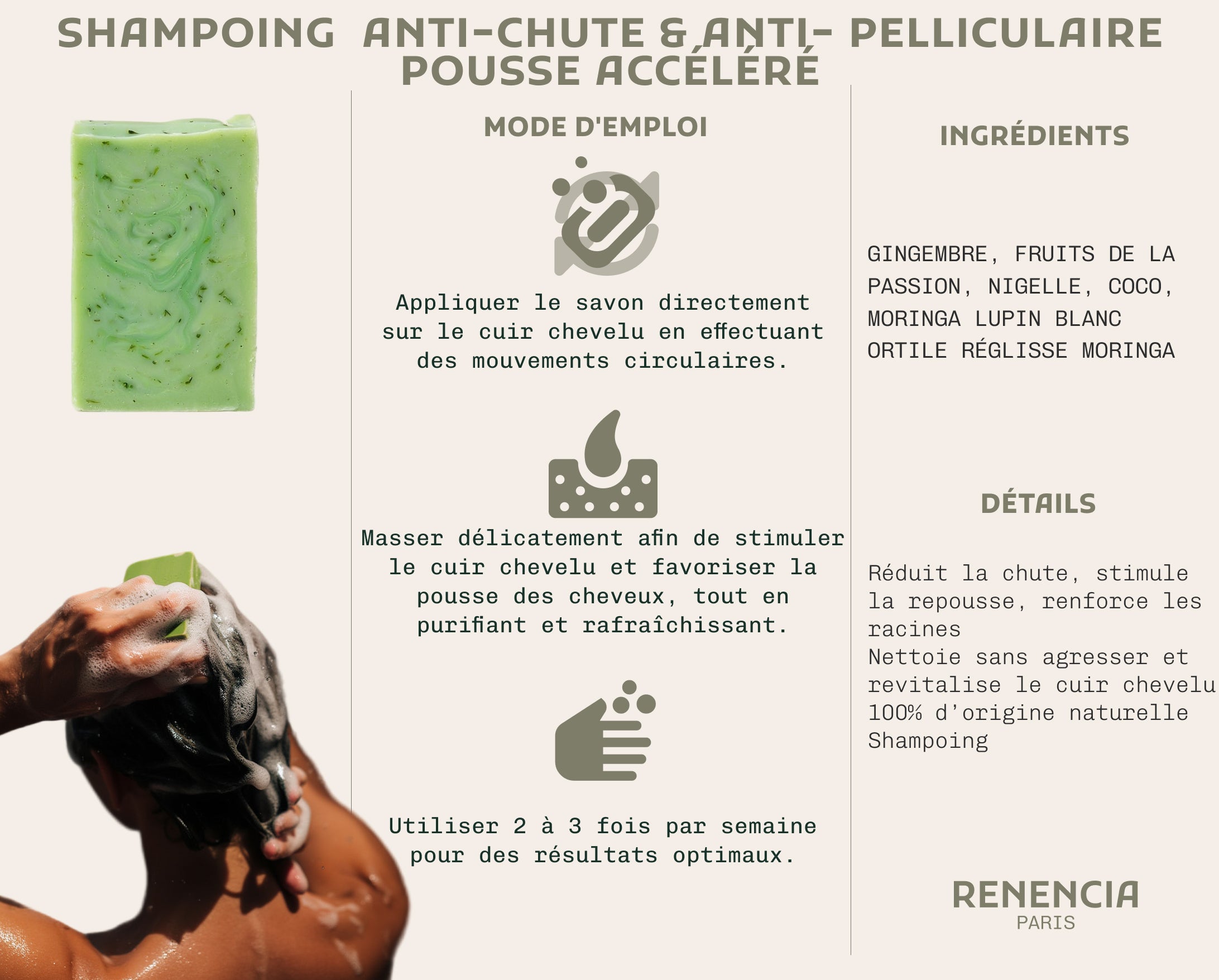 Shampoing Solide Anti-Chute Cheveux