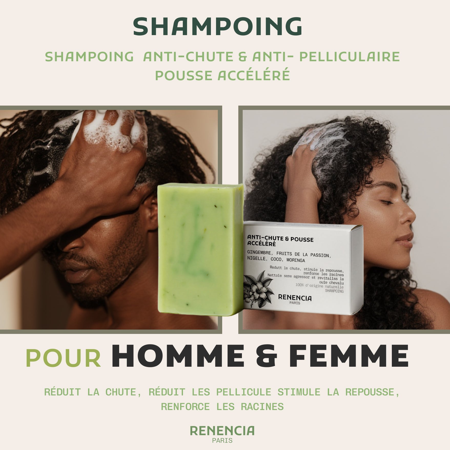 Shampoing Solide Anti-Chute Cheveux